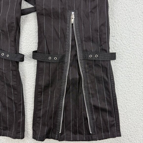 Tripp NYC Pants Womens 28 / 7 Black Godfather Stripe Super D Ring Flare Wide Leg - Picture 6 of 12